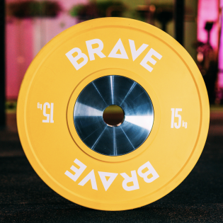 Anilha Olímpica BRAVE - COMPETITION 15kg AMARELA