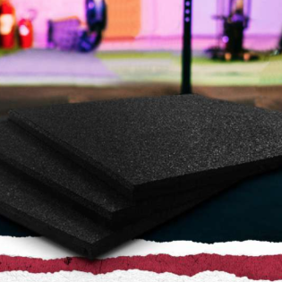 Piso de Borracha de Alto Impacto - 100x100x15mm Cor PRETO